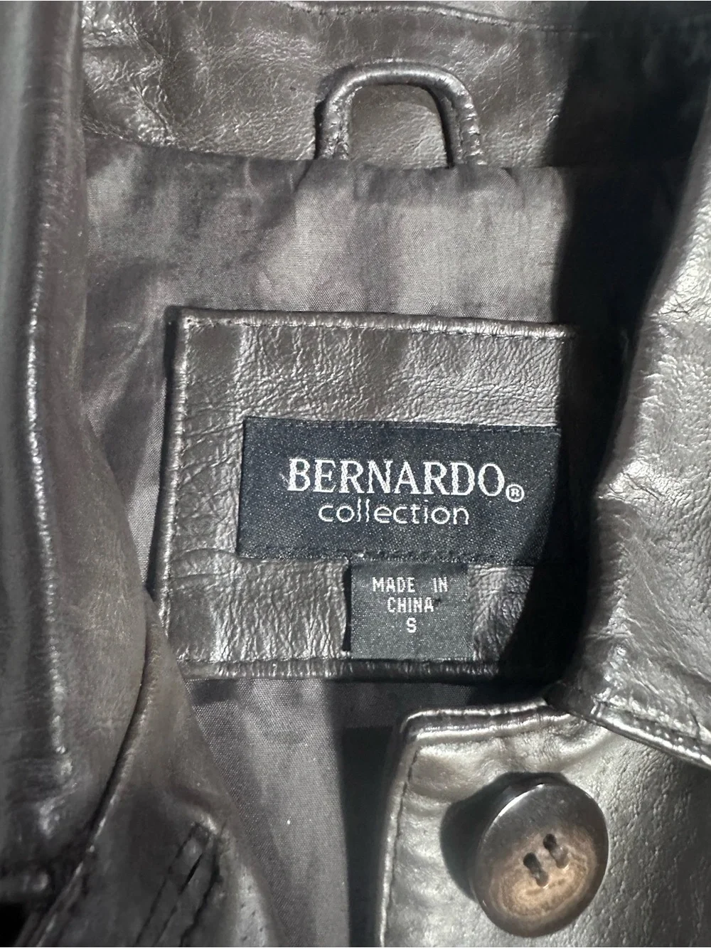 Bernardo Collection brown genuine leather coat women’s small